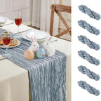 6 Pack Dusty Blue Cheesecloth Table Runner 35×120 Inch Fall Boho Home Decor - Image 2