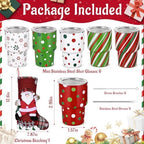 6 Pcs Set, Mini Shot Glasses with Christmas Stocking, Lids, and Straws, 3oz Stainless Steel Christmas Cups for Holiday Party, Family Gathering, and Christmas Stocking Stuffers - Image 7