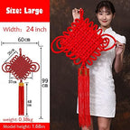 1PCS 43Inch Red Flannel Chinese Knot Tassel Chinese New Year Decorations for Wedding Supplies Spring Festival Decorations Mid-Autumn Moon Festival Wedding Party Ornaments, Width -24 Inch - Image 6