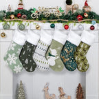 LUBOT Set of 6 Pack Christmas Stockings Applique Sequin Embroidery Craft Mix Plush Classic Rustic Large Family Xmas Stocking Set Fireplace Hanging Holiday Decor - Image 2