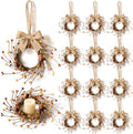 12 Pcs Small Fall Hanging Wreaths with Artificial Acorns Autumn Yellow Orange Berry Buds Mini Cabinet Wreath for Home Table Centerpieces Kitchen Farmhouse Thanksgiving Party Decor by EYNDYN