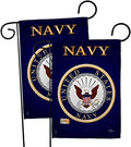 Breeze Decor Navy Garden Flag - 2pcs Pack Armed Forces USN Seabee United State American Military Veteran Retire Official - House Decoration Banner Small Yard Gift Double-Sided Made in USA 13 X 18.5 by Breeze+Decor