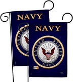 Breeze Decor Navy Garden Flag - 2pcs Pack Armed Forces USN Seabee United State American Military Veteran Retire Official - House Decoration Banner Small Yard Gift Double-Sided Made in USA 13 X 18.5 by Breeze+Decor