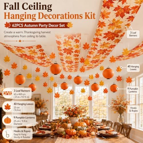 80 Pcs Fall Ceiling Decor for Classroom Thanksgiving Hanging Set - Image 5