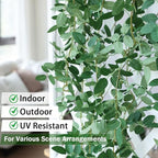 mizii 5 Packs 340" Artificial Vines Garland Fake Vine with Small Green Leaves Silk Rose Leaf Faux Hanging Plants Greenery Decoration for Outdoors Indoor Table Centerpieces Wedding Decor (Rose Leaves) - Image 6