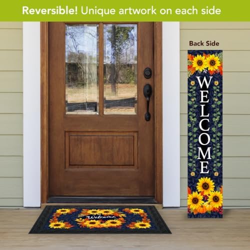 Briarwood Lane Fall Double Sided Reversible Pine Porch Leaner 47x9.5 Fall Sunflowers - Image 3