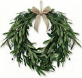 16" Heart Shaped Artificial Olive Leaf & Fruit Wreath - Realistic Green Olive Branches with Spring Floral Accents, Farmhouse Wall Door Wedding Arch Window Hanging for Indoor Outdoor by WCCDXGP