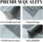 Placemats Set of 12 Vinyl/Plastic Woven Place Mats for Kitchen Table Indoor/Outdoor Washable Placemat Wipeable Dining Table Mats (Ombre Silver Grey Black,12) - Image 2