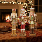 Simgoing 3 Pcs Gingerbread Nutcracker Figures Resin Christmas Nutcracker - Image 5