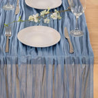 Dusty Blue Fall Cheesecloth Table Runner Boho Dinning Decor 10ft, 12 Pack - Image 5
