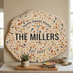 Custom Family Name Sign & Personalized Welcome Wall Decor – 20 Unique Faux Textures – UV Printed Lightweight MDF Plaque for Home Entryway & Gifts (The Modern Terrazzo) - Image 4