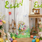 youleyar Easter Curtains for Living Room, 84 Inch Length Easter Colorful Eggs and Cute Bunny Printed Pattern Curtain, Rod Pocket Window Drapes Decorations for Bedroom Dining Room Drapes, 52W x 84L - Image 5
