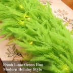 9FT Soft Touch Artificial Norfolk Pine Christmas Garland with Timer Lights - Image 2