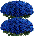 Auihiay 60PCS Fake Blue Roses, Artificial Blue Flowers, Silk Faux Rose by Auihiay