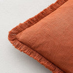 MIULEE Linen Decorative Fall Euro Throw Pillow Covers Burnt Orange 24x24 - Image 3