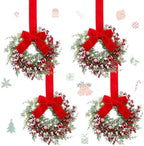 Hoteam 4 Pcs 9 Inch Mini Christmas Wreaths for Cabinets by Hoteam
