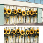 ANNA QUEEN Sunflower Garland Garage Door Banner 6 x 13FT, Rustic Sunflowers with Wooden Fence, Outdoor Spring and Summer Decoration for Garden Parties Home Decor - Image 6