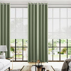 KOUFALL 96 Inches Long Curtains Drapes for Living Room 2 Panels Set,Dark Sage Green Black Out Room Darkening Blackout Vertical Sliding Door Blinds for Patio Doors by KOUFALL
