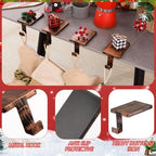 6 Pcs Christmas Stocking Holder for Mantel Fireplace Metal Stocking Hangers Hanging Hooks Heavy Duty Weighted Stocking Holder Bases for Xmas Shelf Fireplace Stair Decor (6, Red Bronze) - Image 3