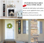Consevisen Welcome Sign for Front Door Porch Standing, Interchangeable 47 x 7.9 Inch Outdoor Vertical Wooden Welcome Sign with 12 Seasonal Icons for Spring Fall Christmas Easter Farmhouse Home Decor - Image 5