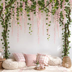 Enchanted Jungle Theme Decoration Set Artificial Pink Wisteria Vines - Image 6