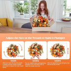 24 Inch Fall Wreaths for Front Door,Autumn Pumpkin Maple Wreath with Hanger - Image 3