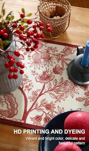 ISAENNE Designer Vintage Linen Long Table Runner,102"x12"-Ruyi A - Image 4