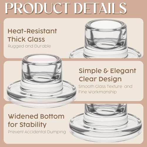 30 Pcs Glass Taper Candle Holders Candlestick Holders - Image 2