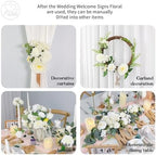 Odouzy Artificial Wedding Arch Flowers for Wedding Sign,Set of 2 for Welcome Ceremony Sign,Faux Floral Swags,Wedding, Banquet and Reception Backdrop Floral Decoration (White Champagne) - Image 6