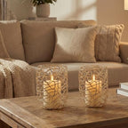 Decorative Lanterns for 3" Pillar Candles, Gold Candle Holders Set of 2 - Image 4
