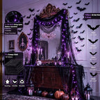 Gilprop Halloween Stair Party Decoration for Wall Mantel Fireplace, Purple - Image 6