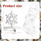 Funnymoom 8 Pcs Christmas Stockings with Holder Set Includes 4 Faux Fur Stocking Ornaments 4 Mantle Snowflake Stocking Hangers Hooks for Xmas Family Party Decoration (White/Silver) - Image 2