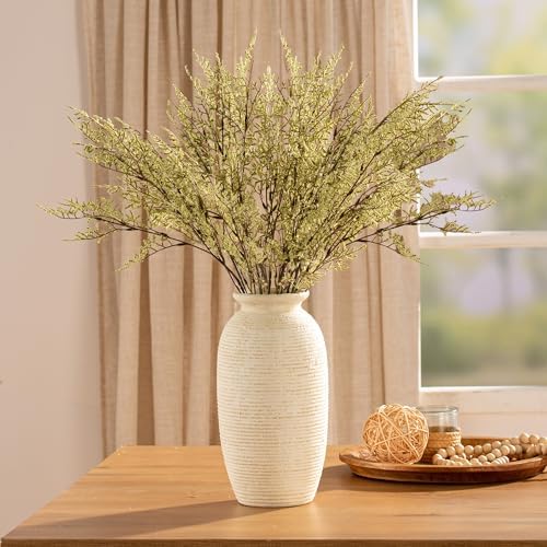 Ceramic Flower Vase, 12.5" Large Rustic Farmhouse Vases Home Decor Tall Pottery Decorative Pampas Vase for Table Living Room Entryway Mantel Bookshelf Bedroom Bathroom Kitchen - W - Image 7
