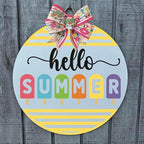 Wood front door sign Wood sign Home decor Welcome sign Sign for front door House warming gift Wedding gift (Popsicle Summer, 22" Width) - Image 3