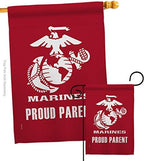 Proud Marine Parent Garden House Flag - Set Armed Forces Corps USMC Semper Fi United State American Military Veteran Retire Official - Banner Small Yard Gift Double-Sided Made in USA 28 X 40 by Unknown