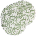 Ridhi Bo-ho Round Place Mat Double Layer Floral Cotton Washable Placemats 15" Round Embroidery Block Print Table Mat (Pack of 4-15 Inch Round, Sage Green) by Ridhi