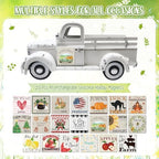 Sunflower Decor 13.4" Farmhouse Truck with 20 Magnets, White - Image 3