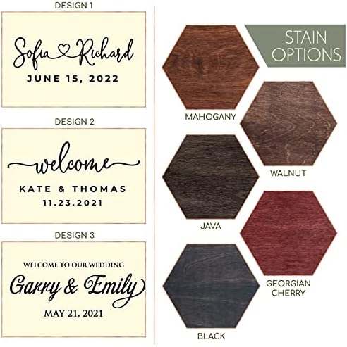 Personalized Wedding Welcome Sign | Custom Wood Sign for Wedding | 2 Optional Shapes, 4 Optional Sizes, 5 Wooden Colors - Wedding Plaque for Welcome Sign, Rustic Wedding Decor - D2 - Image 2