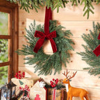 6 Pcs Christmas Small Norfolk Wreaths 12.6 Inch Xmas Pine Wreaths - Image 3