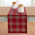 Solino Home 100% Linen Table Runner Red, Classic Tartan Plaid 14 x 90 in by SolinoHome