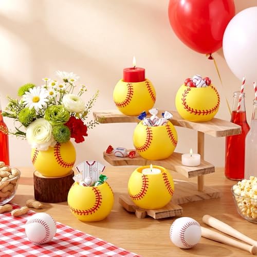 LemonRoad 6 Pcs Baseball Flower Pot,Softball,3.93 x 3.93 x 3.15 Inches - Image 2