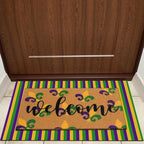 Tinideya 2 Pcs Mardi Gras Layered Welcome Mat for Front Door - Image 7
