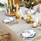 Dandat 48 Pcs Charger Plate Bulk 13'' Floral Reef Plates with Napkin Ring 24 Plastic Dinner Charger Plate 24 Flower Napkin Holder for Table Setting Wedding Party (Silver) - Image 6
