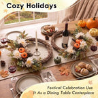 Fall Wreaths, 2 Pack, 18" Front Door Decor, Artificial Pumpkin - Image 7