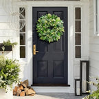 26 Inch Green Wreath for Front Door - Artificial Greenery Wreath with Berries, Indoor Outdoor All Season Year Eucalyptus Wreath for Farmhouse Home Decor, Spring Summer Fall Winter - Image 2
