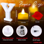 I Love You Light up Letter 24 Candles & 2000 Rose Petals, Deep Red - Image 4