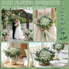 200 Pcs 8 Kinds Mixed Artificial Eucalyptus Stems Bulk Fake Silver Dollar Eucalyptus White Seeds Stems Bundle Faux Plants Greenery for DIY Bouquets Floral Arrangement Wedding Engagement Party Decor - Image 6