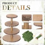 Wenqik 4 Tier Wooden Wedding Cupcake Stand Dessert Display, Straight Tiered - Image 3