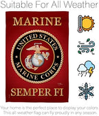 Breeze Decor HS108057-BO-03 Marine Corps Americana Military Decorative Vertical House Flag Set, 28"x 40" w/Flagpole, Multi-Color - Image 6