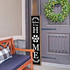 Welcome To Our Home Standing Sign 45"X9" Wood Black - Image 3